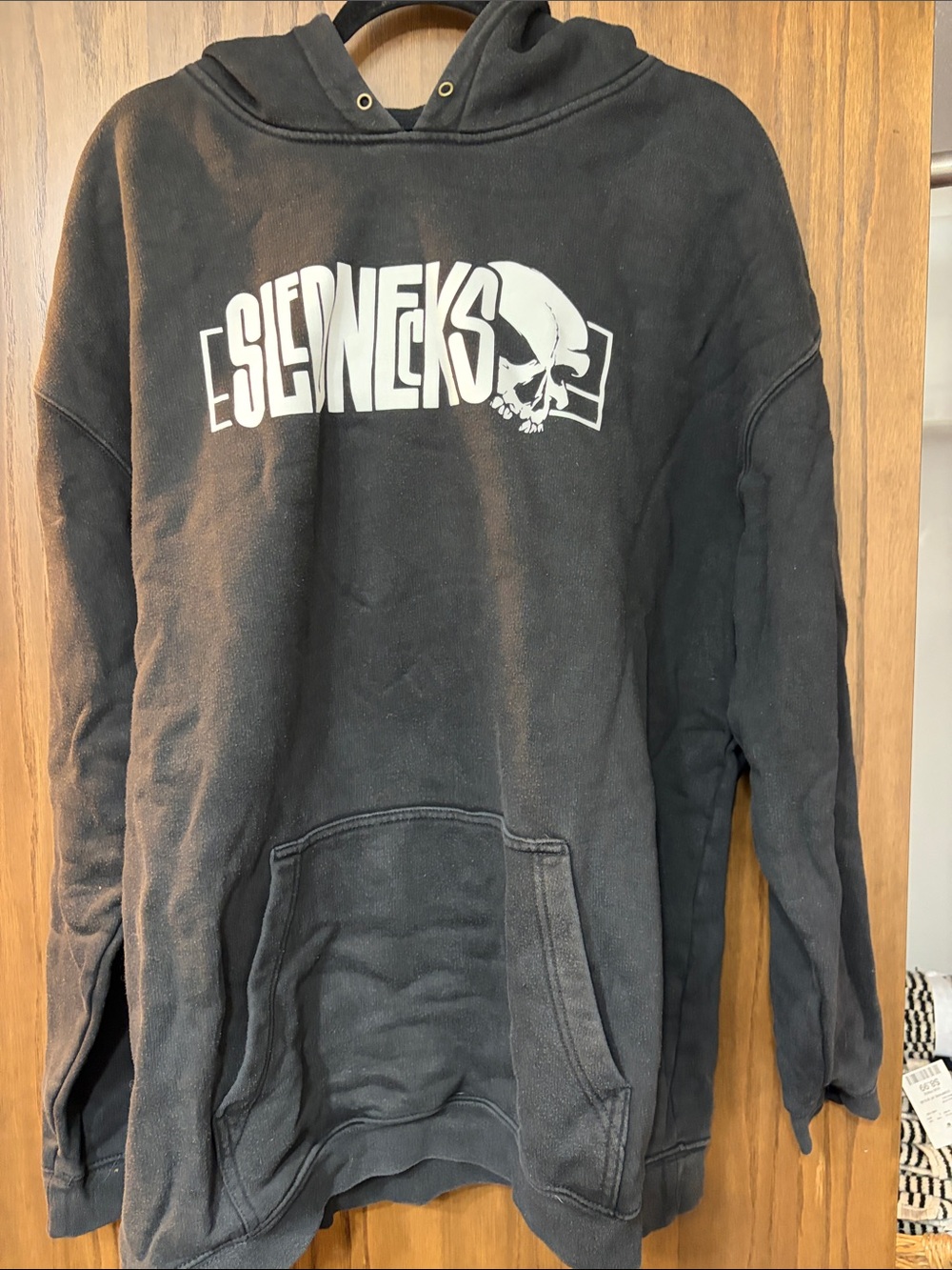Slednecks Black Skull Graphic Pullover Hoodie